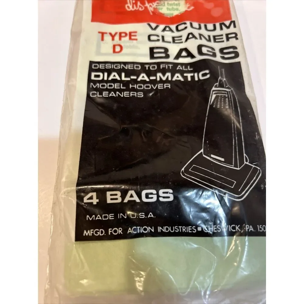 Vintage Action Maid Disposable Vacuum Cleaner Bags Type D SEALED‎ 4 Bags/package